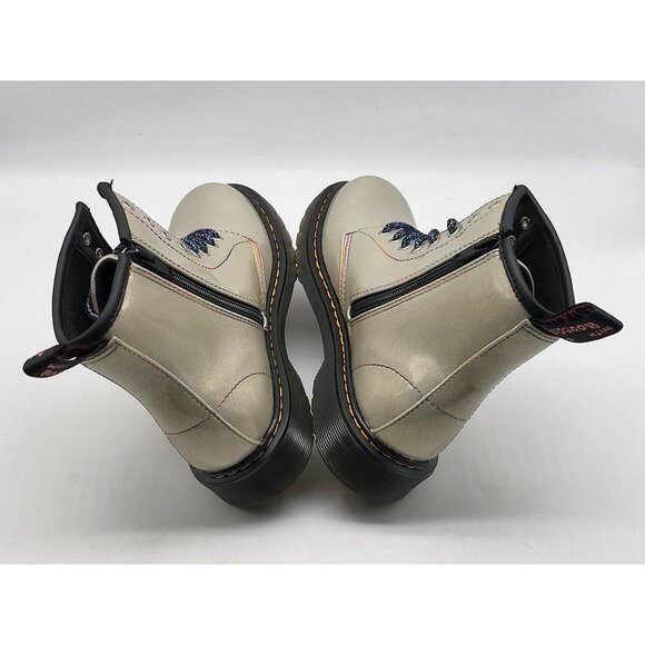 Dr. Martens 1460 Sparkle Rays Womens Size 5 Silver Iridescent Glitter Boots - Picture 5 of 9
